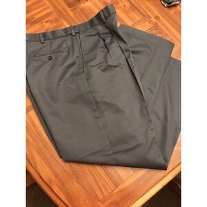 Haggar Premium‎ 38 X 32 Gray Pleated Front Dress Pants No Iron